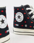 Converse Chuck 70 Hi trainers in black with lip embroidery