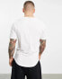 ONLY & SONS longline curve hem t-shirt in white