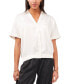 Vince Camuto Button-Down Elastic Waist Luxe Satin Shirt New Ivory S