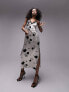 Фото #1 товара Topshop lace slip midi dress in mono floral print