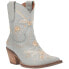 Фото #2 товара Dingo Primrose Embroidered Floral Snip Toe Cowboy Booties Womens Grey Casual Boo