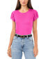 ფოტო #1 პროდუქტის Women's Crewneck Ruffle-Short-Sleeve Top