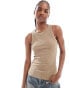 Фото #1 товара Weekday rib fitted tank top in beige