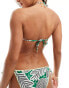 Фото #4 товара River Island leaf print triangle bikini top in green