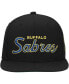 Mitchell Ness Men's Black Buffalo Sabres Core Team Script 2.0 Snapback Hat