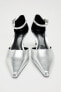 Фото #5 товара Туфли на каблуке с металлическим блеском ZARA