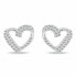 Silver heart earrings with zircons EA1065W