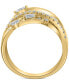 ფოტო #4 პროდუქტის EFFY® Diamond Multi-Shape Multirow Crossover Ring (1 ct. t.w.) in 14k Gold