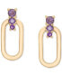 ფოტო #1 პროდუქტის Amethyst Graduated Oval Drop Earrings (1/4 ct. t.w.) in 14k Gold-Plated Sterling Silver