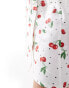 Фото #2 товара ONLY linen mix mini dress in cherry print