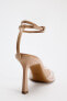 VINYL HIGH-HEEL SANDALS WITH ANKLE STRAP