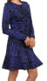 Фото #2 товара Nicole Miller Women's 241006 Tidal Tiger Long Sleeve Flippy Dress Size S