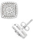 ფოტო #1 პროდუქტის Diamond Cushion Cluster Stud Earrings (1/10 ct. t.w.) in Sterling Silver