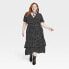 Фото #2 товара Women's Plus Size Short Sleeve Wrap Dress - Knox Rose Black Polka Dots 3X