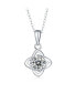 Фото #1 товара Sterling Silver White Gold Plated with 1ctw Lab Created Moissanite Four-Pointed Orbital Star Pendant Layering Necklace