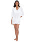 Фото #4 товара Women's Cotton Embroidered Dress Cover-Up
