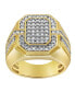 MVP Natural Certified Diamond 1.67 cttw Round Cut 14k Yellow Gold Statement Ring for Men