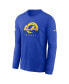 Men's Royal Los Angeles Rams Sideline Performance Long Sleeve T-shirt