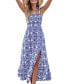 Women's Ornate Print Smocked Tie Strap Beach Dress