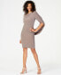 ფოტო #1 პროდუქტის Metallic-Knit Draped Sheath Dress