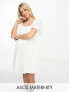 Фото #1 товара ASOS DESIGN Maternity broderie mini smock dress with curve seam in white