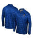 ფოტო #1 პროდუქტის Men's Royal Kansas Jayhawks Carson Raglan Quarter-Zip Jacket