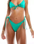 ASOS DESIGN v front tie side bikini bottom emerald green grün, 42 - фото #3