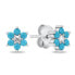 Charming silver earrings with turquoise zircons EA846WTQ