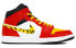【定制球鞋】 Jordan Air Jordan 1 Mid 虎年限定 新年礼物 中国风 虎虎生威 喷绘虎头 虎年特殊鞋盒 中帮 复古篮球鞋 男款 黑红 / Кроссовки Jordan Air Jordan 554724-170(TeamThree-S-BOX)