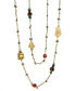 by 1928 14 K Gold Dipped Droplet Chain with Buddha and Sem-Precious Accents Necklace