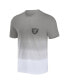 Фото #2 товара Men's NFL x Darius Rucker Collection by Silver, White Las Vegas Raiders Dip Dye Pocket T-shirt