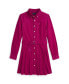 Big Girls Belted Pleated Corduroy Shirtdress