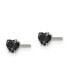 ფოტო #2 პროდუქტის Stainless Steel Polished Black Heart CZ Stud Earrings