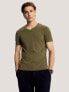 Фото #1 товара Slim Fit Solid V-Neck T-Shirt