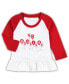 ფოტო #2 პროდუქტის Girls Infant Crimson, White Indiana Hoosiers Balloon Raglan 3/4-Sleeve T-shirt and Leggings Set