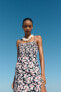 Фото #4 товара Платье миди из смесового льна с цветочным принтом ZARA