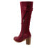 Softwalk Knox S1951-601 Womens Red Leather Zipper Knee High Boots 5.5