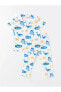 Фото #1 товара Polo Yaka Kısa Kollu Baskılı Erkek Bebek Pijama Takımı