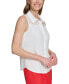 ფოტო #3 პროდუქტის Petite Sleeveless Button-Up Shell Top