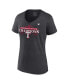 Фото #2 товара Women's Heather Charcoal Texas Rangers 2023 American League Champions Locker Room V-Neck T-shirt