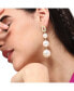 Фото #3 товара Women's White Drop Earrings