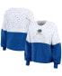 ფოტო #1 პროდუქტის Women's White, Royal Golden State Warriors Color-Block Pullover Sweater