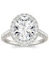 ფოტო #3 პროდუქტის Moissanite Oval Halo Ring (3-1/2 ct. tw. Diamond Equivalent) in 14k White Gold