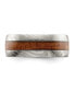 ფოტო #2 პროდუქტის Damascus Steel Polished with Sapele Wood Inlay 8mm Band Ring