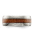 Damascus Steel Polished with Sapele Wood Inlay 8mm Band Ring