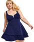 Фото #4 товара Trendy Plus Size Notched-Neck Tiered-Hem Dress