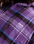 Obey ray plaid heavyweight shirt in purple