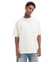 ASOS DESIGN oversized t-shirt in heavyweight texture 220gsm off white with back print