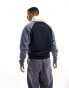 ASOS DESIGN oversized hoodie with blocking in denim blue polar fleece