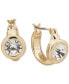 Gold-Tone Crystal Hoop Earrings CRYSTAL WH - фото #1